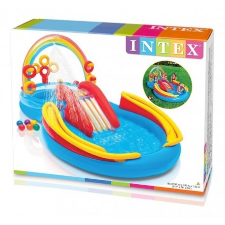 Centro Divertido de Juegos Inflable Arcoiris Intex-JuguetesFugaz-Exterior