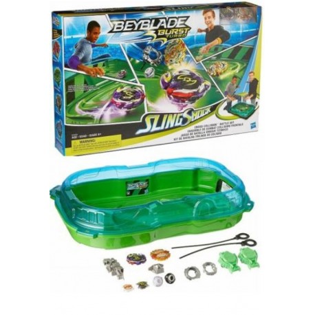 Bey SlingShock Set de Batalla Cross Collision-JuguetesFugaz-