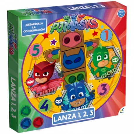 Lanza 1-2-3 PJ Masks-JuguetesFugaz-Juegos de Mesa