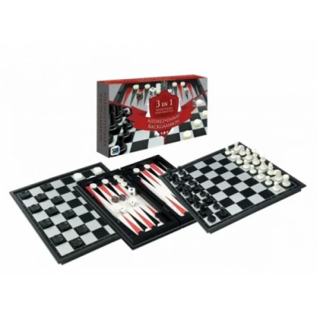 3 En 1 Ajedrez Damas Inglesas Backgammon Magnetico-JuguetesFugaz-Juegos de Mesa