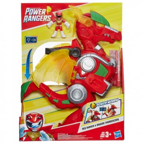 Power Rangers red ranger y dragon thunderzord-JuguetesFugaz-