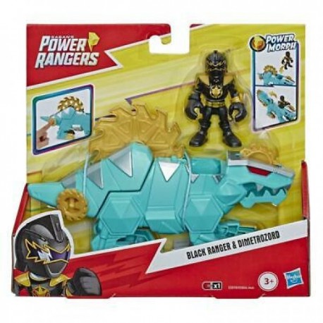 Power Rangers Negro Ranger y Dimetrozord-JuguetesFugaz-