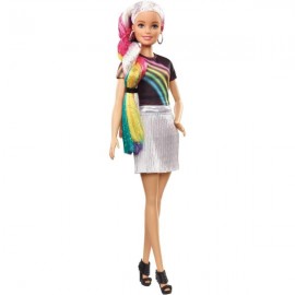 Barbie Peinados de Arcoiris Mechas De Colores Brillantes-JuguetesFugaz-Barbie