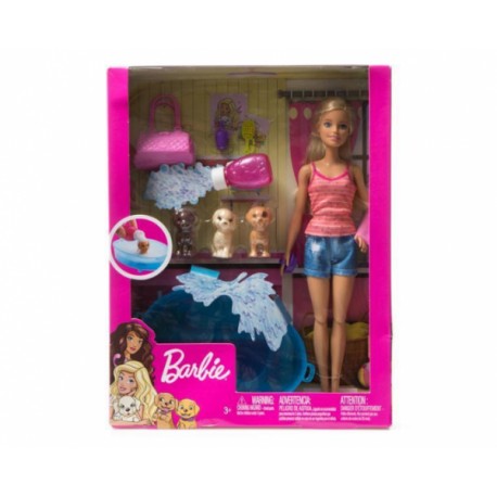 Barbie Cuidado De Cachorros Hora Del Baño-JuguetesFugaz-Niñas