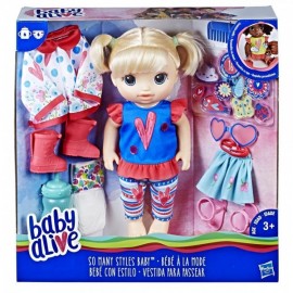 Baby Alive Bebé con estilo (Cabello rubio lacio)-JuguetesFugaz-Niñas