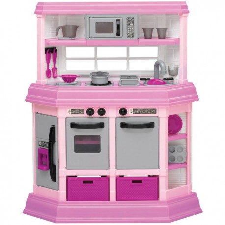 Cocina con Accs Color Rosa con Luz y Sonido - American Plastic-JuguetesFugaz-AMERICAN PLASTIC