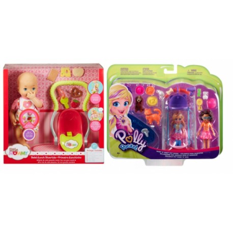 Combo LittleM bebe luch + PollyP juegos de mascotas-JuguetesFugaz-Little Mommy